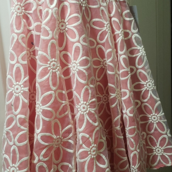 Kaya & Sloane Melon/ white Fit & Flare Dress - Picture 3 of 6